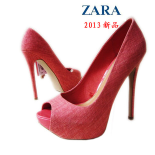  Z家正品 新款 甜美高跟鞋性感淑女鱼嘴鞋厚水台麻布单鞋婚鞋