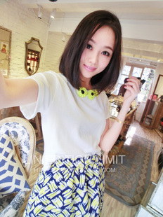  Lin Edition Limit独家设计 盛夏牛奶乳白色超短TEE 打底T恤