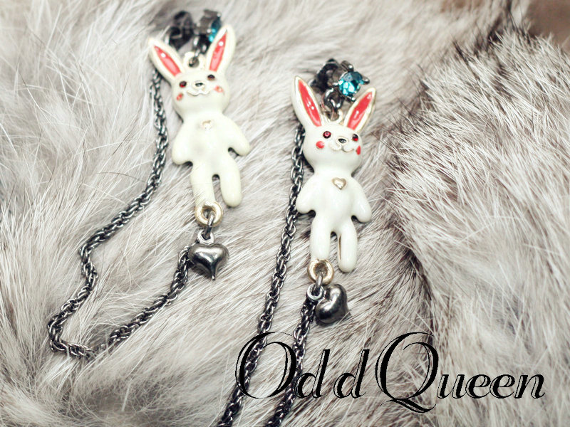 【特价】OddQueen欧美原单 BJ 可爱兔兔加链耳环耳坠 【特价】OddQueen欧美原单 BJ 可爱兔兔加链耳环耳坠