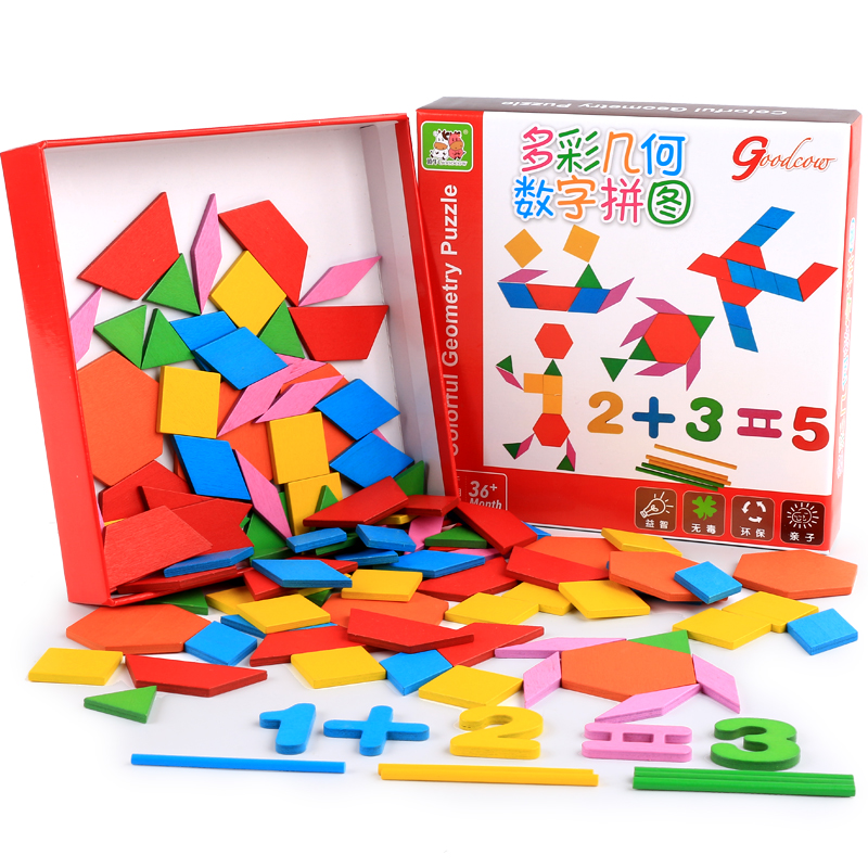 顶牛多彩几何数字拼图小学生七巧版木质 数数棒儿童早教益智玩具在类目 玩具/童车/益智/积木/模型, 串珠/拼图/配对/拆装/敲打玩具, 拼图/拼板中 - 来自Buy2taobao.com提供专业的淘宝代购服务