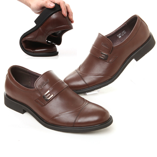  金利来男鞋 商务正装套脚头层牛皮真皮 男士专柜正品皮鞋 英伦风