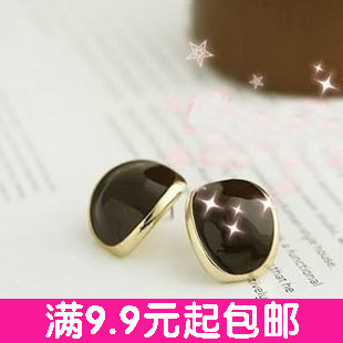 韩国版饰品批发 满包邮 爆款新奇特醇香金边咖啡豆耳钉耳环