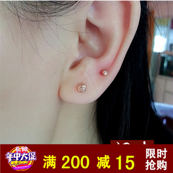 防过敏刻面闪百搭款18k玫瑰金黄金白金耳豆 耳骨钉 耳针AU750男女在类目 珠宝/钻石/翡翠/黄金, K金首饰, 耳饰中 - 来自Buy2taobao.com提供专业的淘宝代购服务