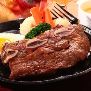 壹佰克 新西兰牛排400g 牛肉极品 三骨牛排 培根 西餐厅专供