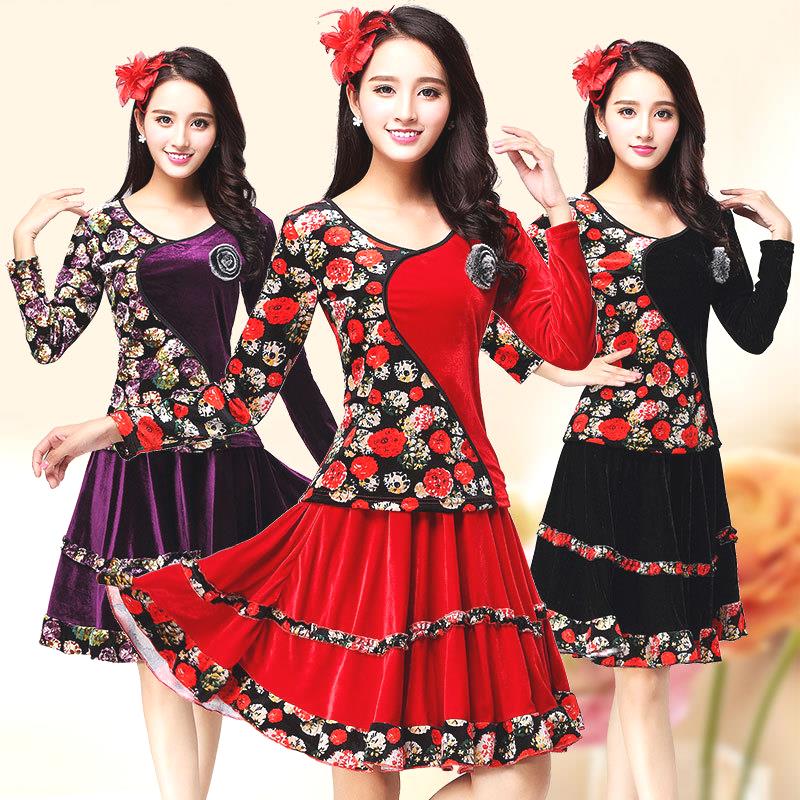 2018新品广场舞服装套装秋冬金丝绒长袖舞蹈服拉丁舞中老年成人女在类目 运动/瑜伽/健身/球迷用品, 舞蹈/健美操/体操, 广场舞, 广场舞套装中 - 来自Buy2taobao.com提供专业的淘宝代购服务
