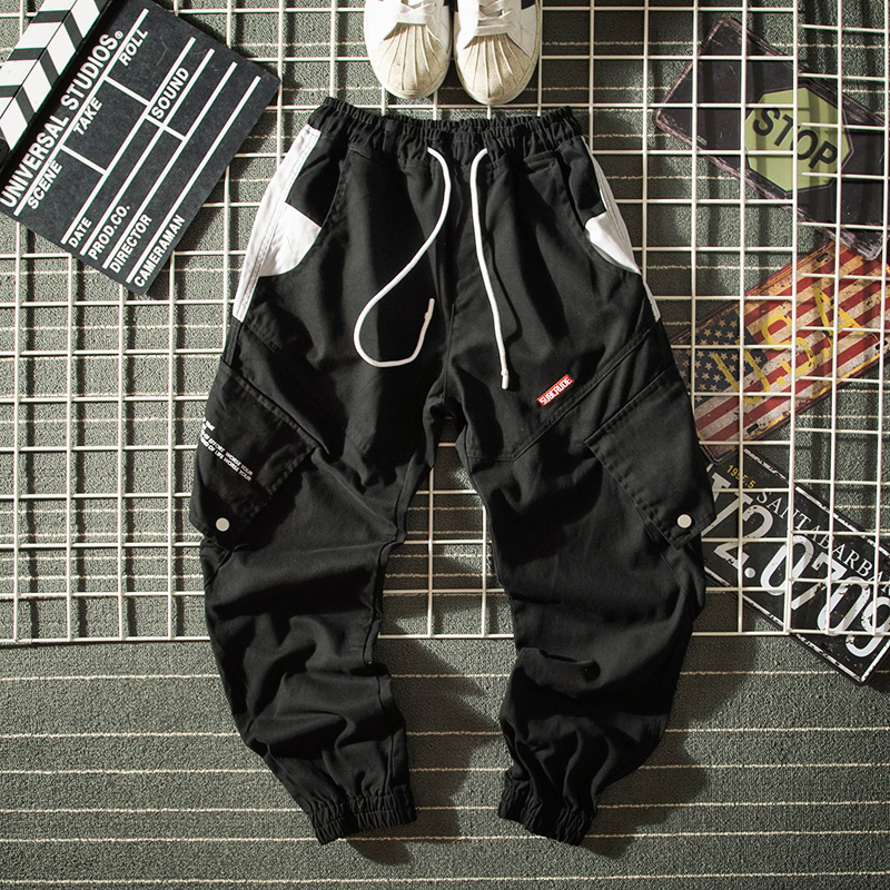 Europe and America work clothes Casual pants Chaopai street Easy pocket Color matching Straight Haren trousersin the Men's clothing, Casual pants category - from Buy2taobao.com to provide professional Taobao agent buy service