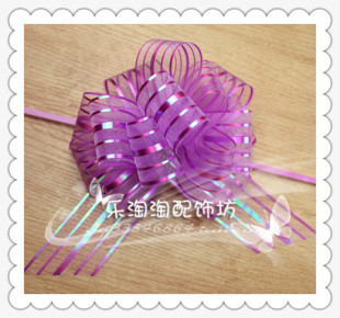  皇冠5CM新款外贸雪纱球花◆礼品包装/汽车拉花/婚庆用品/圣诞装饰