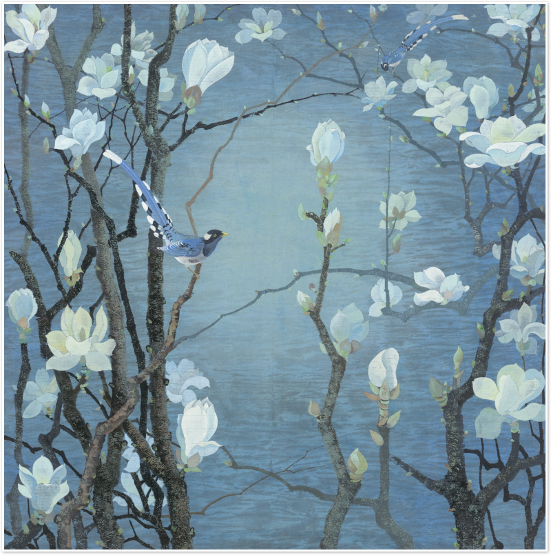 现代中式酒店样板房办公室家居玄关挂画国画水