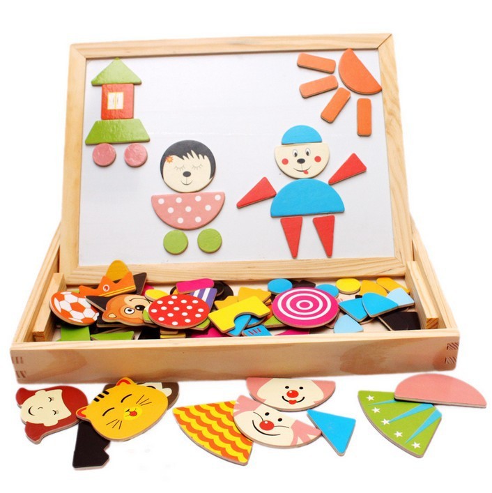 木丸子 儿童新款拼磁性拼拼乐木制立体拼图双面画板益智玩具|msdalam kategori Toy/bayi/teka-teki/blok bangunan/model, manik/teka-teki/Pasangan/pemasangan/Pukul mainan, teka-teki/teka-teki - dari Buy2taobao.com untuk memberikan perkhidmatan ejen Taobao profesional membeli