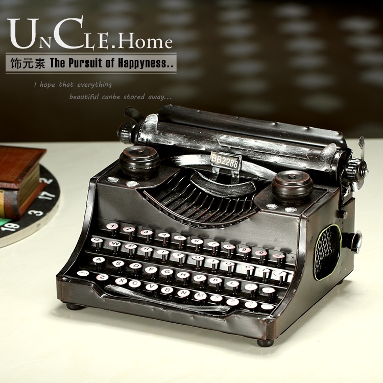 纯手工复古怀旧刻字机打字机家居铁艺装饰品摆件新房摆设工艺品