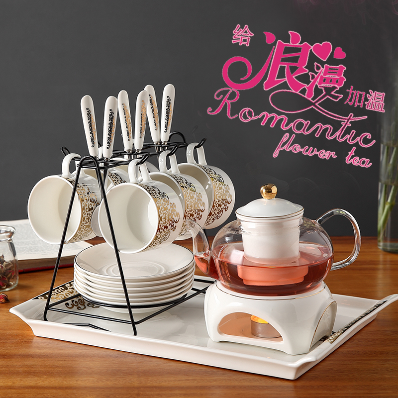 陶瓷咖啡杯碟玻璃花茶壺套裝水果茶杯英式下午花草茶具辦公接待在類目 餐飲具, 茶具, 花草茶具中 - 來自Buy2taobao.com提供專業的淘寶代購服務