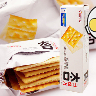  韩国食品 CROWN 可拉奥 可瑞安饼干 太口原味无糖苏打咸饼干 56g
