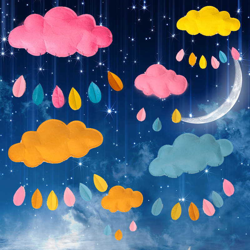 手工云朵雨滴幼儿园吊饰儿童房间挂饰帐篷橱窗装饰品摄影道具挂件|ruв категории Домашний быт, роспись - от Buy2taobao.com для оказания профессиональной услуги покупки агента Taobao
