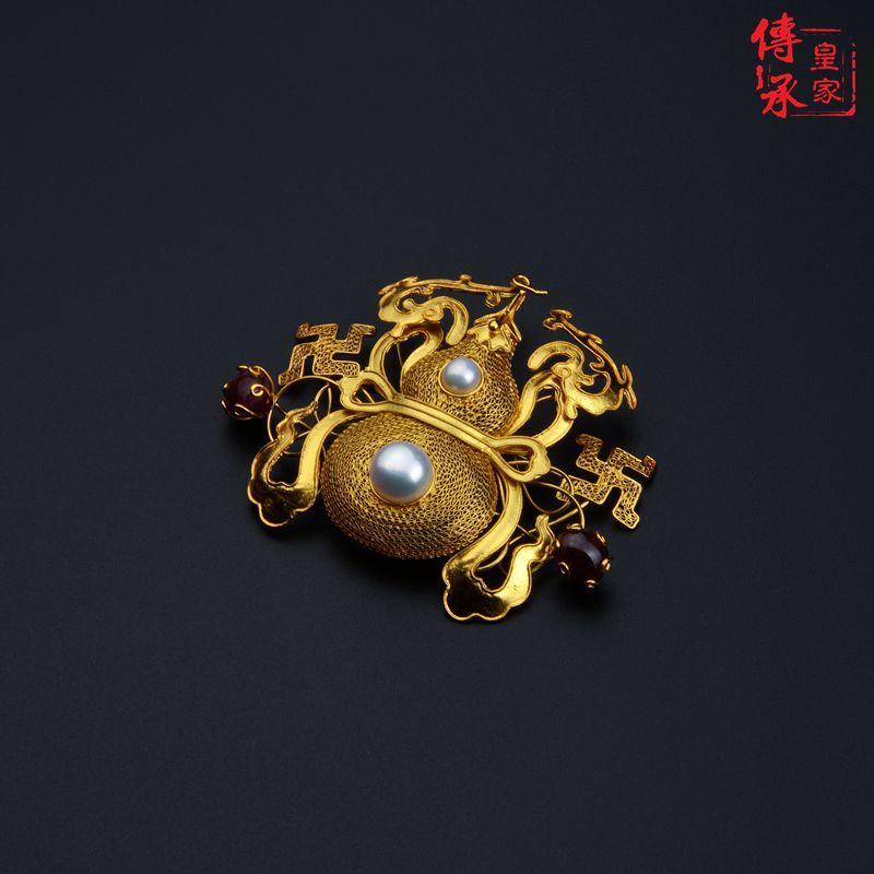 福利款,珍珠气质累丝葫芦点翠胸针吊坠两用款|msdalam kategori Aksesori/Barang Kemas Fesyen, kerongsang - dari Buy2taobao.com untuk memberikan perkhidmatan ejen Taobao profesional membeli