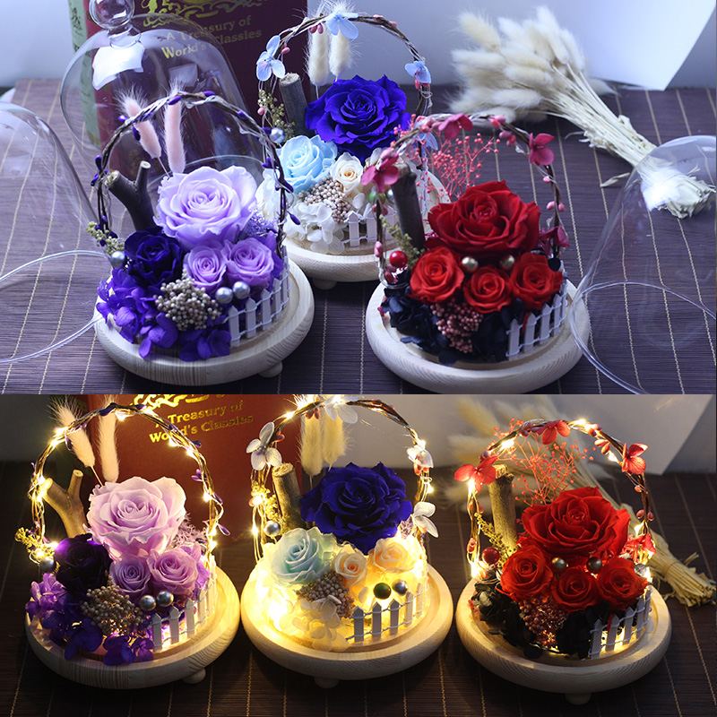 Rosenine 永生花玻璃罩礼盒diy玫瑰花情人节圣诞节生日礼物发光在类目 鲜花速递/花卉仿真/绿植园艺, 永生花/干花, 永生花中 - 来自Buy2taobao.com提供专业的淘宝代购服务