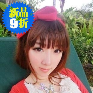  7022 韩版新款辫子大红色超大蝴蝶结多用发箍发带发饰品