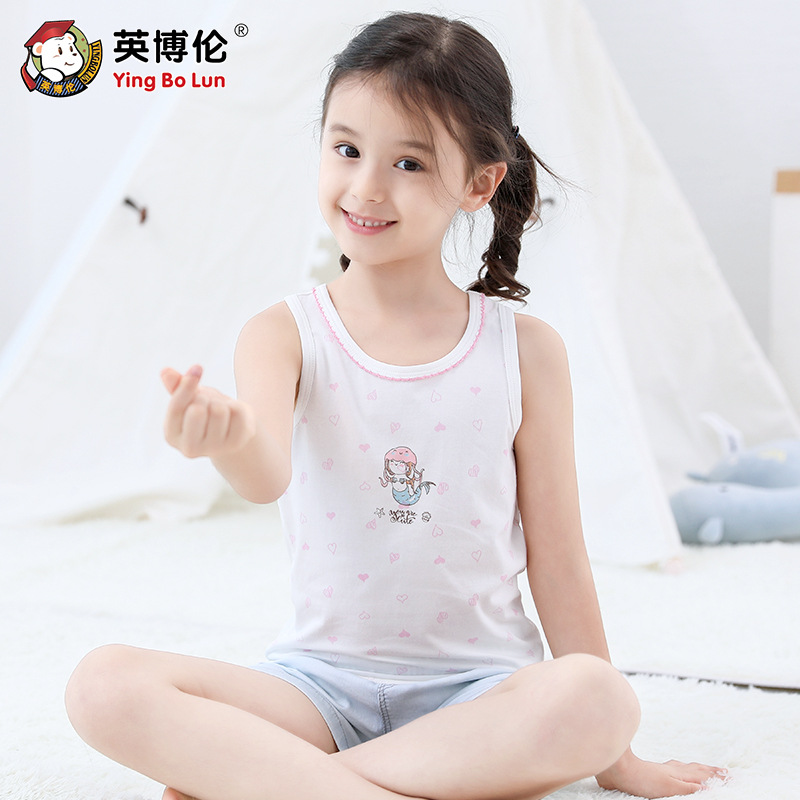 英博伦儿童夏季背心女童小童莫代尔棉打底吊带中大童女孩无袖睡衣在类目 童装/婴儿装/亲子装, 背心吊带中 - 来自Buy2taobao.com提供专业的淘宝代购服务