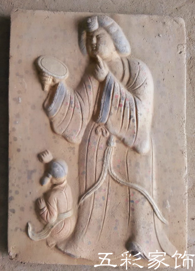 仿古唐代壁画仕女高浮雕墙砖农家乐复古建筑装饰壁砖古玩收藏包邮
