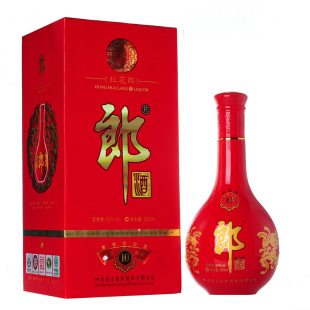  红花郎酒十年陈酿53度500ml 红花郎十年 酱香型白酒 正品特价