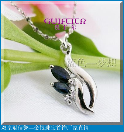Precious Phil jewelry 925 natural Sapphire Pendantin the Jewelry/Diamond/Jade/Gold , Colored stones/Precious stones , Choker category - from Buy2taobao.com to provide professional Taobao agent buy service