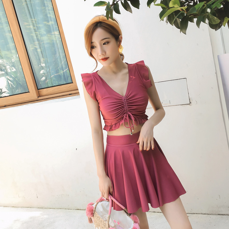 泳衣女2019新款保守分体裙式显瘦高腰遮肚小胸聚拢三件套温泉泳装在类目 运动/瑜伽/健身/球迷用品, 游泳, 分体泳衣中 - 来自Buy2taobao.com提供专业的淘宝代购服务
