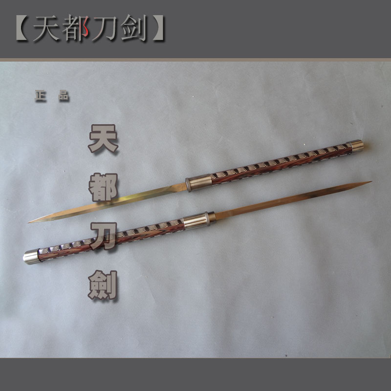 剑 九狮刀剑十八般兵器花纹钢武术红樱关公枪短剑三合一棍枪剑不开刃