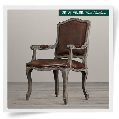 法式乡村复古家具 仿古实木餐椅 LOFT工业风格椅子 别墅真皮餐椅|ruв категории жилой мебели, места категории, Председатель класса, стул - от Buy2taobao.com для оказания профессиональной услуги покупки агента Taobao