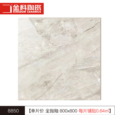 金科瓷砖 客厅现代简约地砖 全抛釉喷墨耐磨地板砖卧室防滑8850