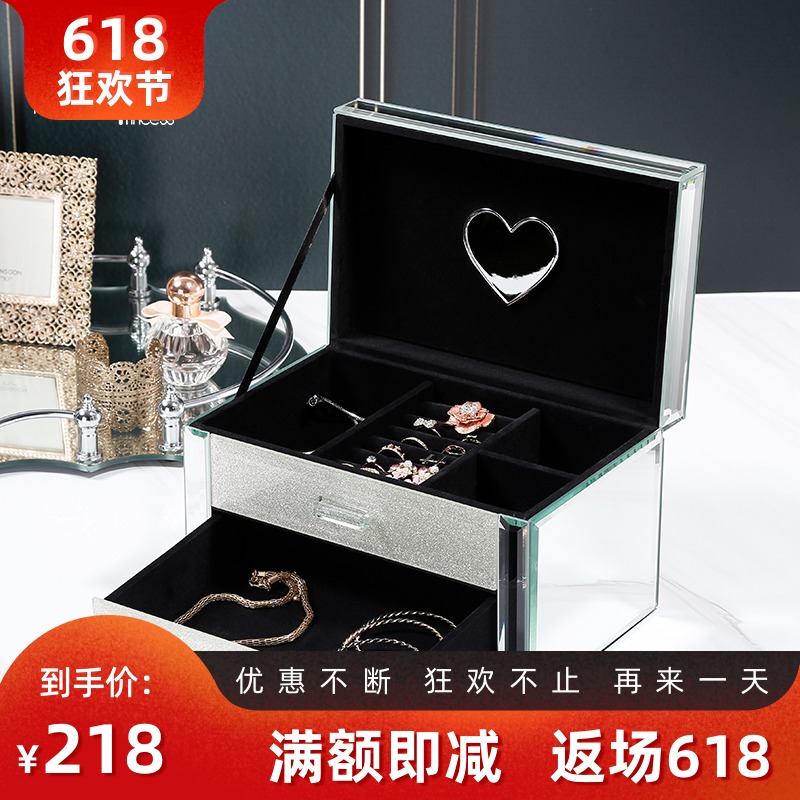KP首饰盒女韩国公主欧式珠宝饰品生日结婚礼物玻璃首饰收纳盒|ruв категории Украшения,ювелирные изделия, украшения для хранения, шкатулка - от Buy2taobao.com для оказания профессиональной услуги покупки агента Taobao