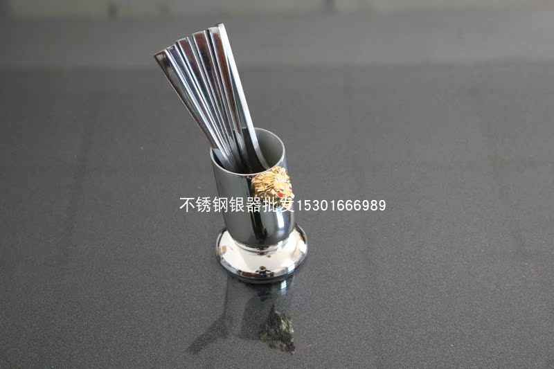 高檔KTV夜總會包房擺台面用品不鏽鋼描24K真金銀器果叉盒牙簽盅筒在類目 收納整理, 家庭收納用具, 收納罐, 牙籤筒中 - 來自Buy2taobao.com提供專業的淘寶代購服務