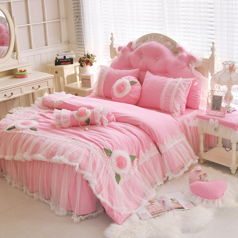 Cotton The bed Supplies Korean Edition Four piece suit pure cotton Countryside European style Lace Princess wind Bed skirt 1.8m Bed skirtin the Bedclothes , Bedding Sets/Family of four/Multiple sets of category - from Buy2taobao.com to provide professional Taobao agent buy service