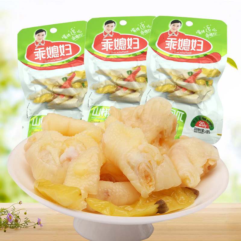 Chongqing specialty Good wife Pickle chicken legs 20g*10 Wild salamanders Chicken feet Small package snacks snackin the Snacks/Nuts/Specialty , Beef jerky/Preserved pork/Lo Snacks , Chicken Snacks category - from Buy2taobao.com to provide professional Taobao agent buy service
