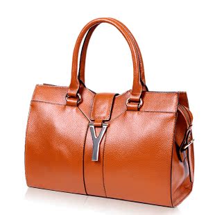  正品复古进口牛皮单肩手提包真皮包韩版时尚Y字包