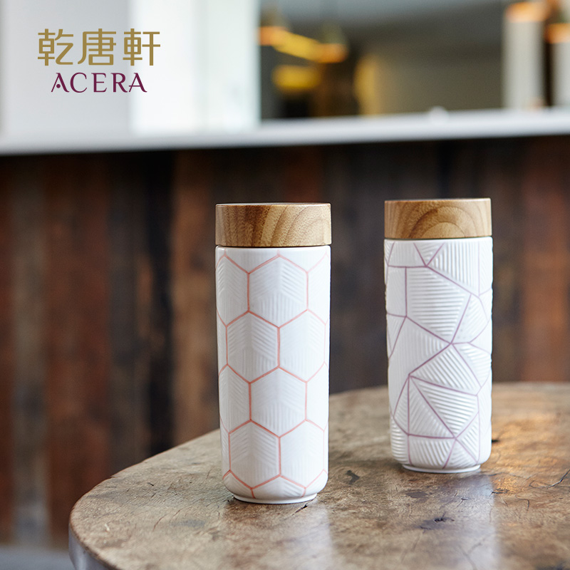 乾唐轩活瓷 几何图形随身杯木纹盖双层250ml 复古创意陶瓷杯商务|msdalam kategori pinggan mangkuk, Cup/cawan/cerek, Dengan mudah Cup - dari Buy2taobao.com untuk memberikan perkhidmatan ejen Taobao profesional membeli