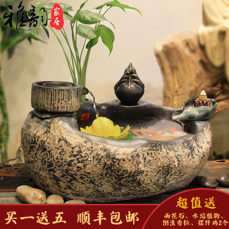家居装饰流水喷泉风水轮招财加湿摆件创意客厅玄关装饰品开业礼品在类目 家居饰品, 摆件中 - 来自Buy2taobao.com提供专业的淘宝代购服务
