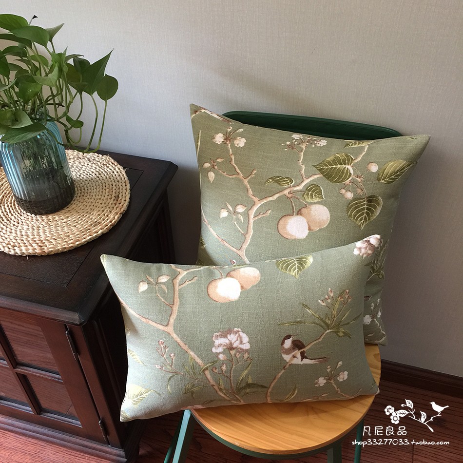 美式乡村田园中式花鸟四季棉麻抱枕套靠垫套 雀上枝头在类目 居家布艺, 靠垫/抱枕中 - 来自Buy2taobao.com提供专业的淘宝代购服务