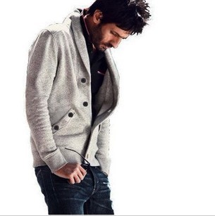 帅气版型!13秋装款 瑞典<em>HM</em>剪标<em>男青果</em>领毛圈