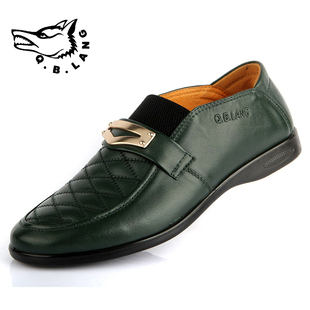  春秋新款七匹狼男鞋时尚休闲鞋真皮男鞋英伦男士潮流搭扣板鞋