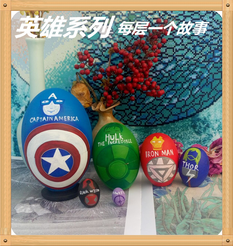 6层蛋形俄罗斯套娃生日新年礼物英雄系列 木质手绘免费写字 套娃|ruв категории Ручная работа, зарубежных ремесла, россия спецификой - от Buy2taobao.com для оказания профессиональной услуги покупки агента Taobao