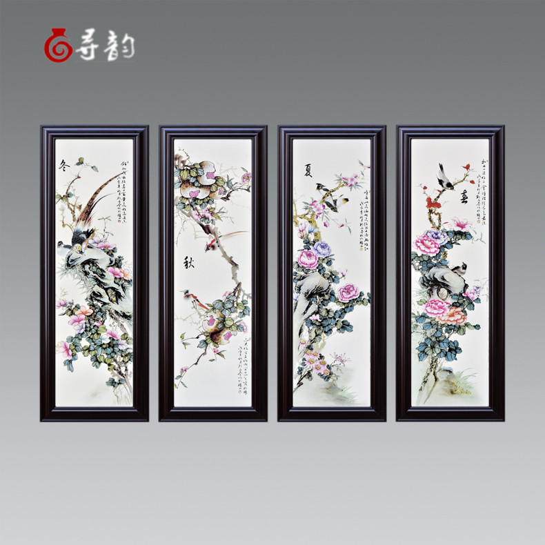 Find rhyme Jingdezhen ceramics Pastel To fake something antique Porcelain painting spring, summer, autumn and winter Chinese style Decorative painting Entrance Corridor muralin the Home accessories , Decorative painting , Modern decorative painting category - from Buy2taobao.com to provide professional Taobao agent buy service
