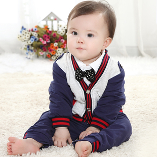  春装新款 韩版儿童男童学院风套装男款全棉小狗印花三件套