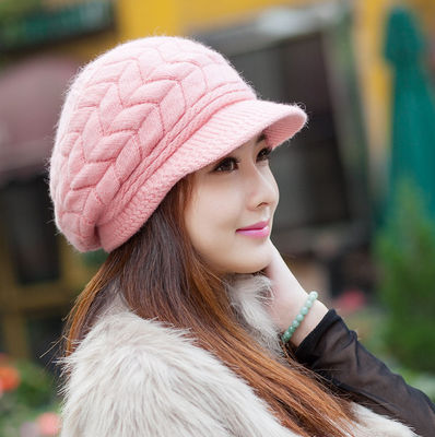 冬季帽子 女士 秋冬天冬季韩版 兔毛帽子毛线帽 潮 保暖针织帽