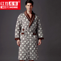 <em>红豆居家</em>2013新品秋<em>冬款男士</em>经典格纹加厚珊