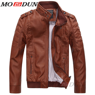  春装夹克单层皮衣 皮衣 男 男士皮夹克 休闲皮外套 外衣12985