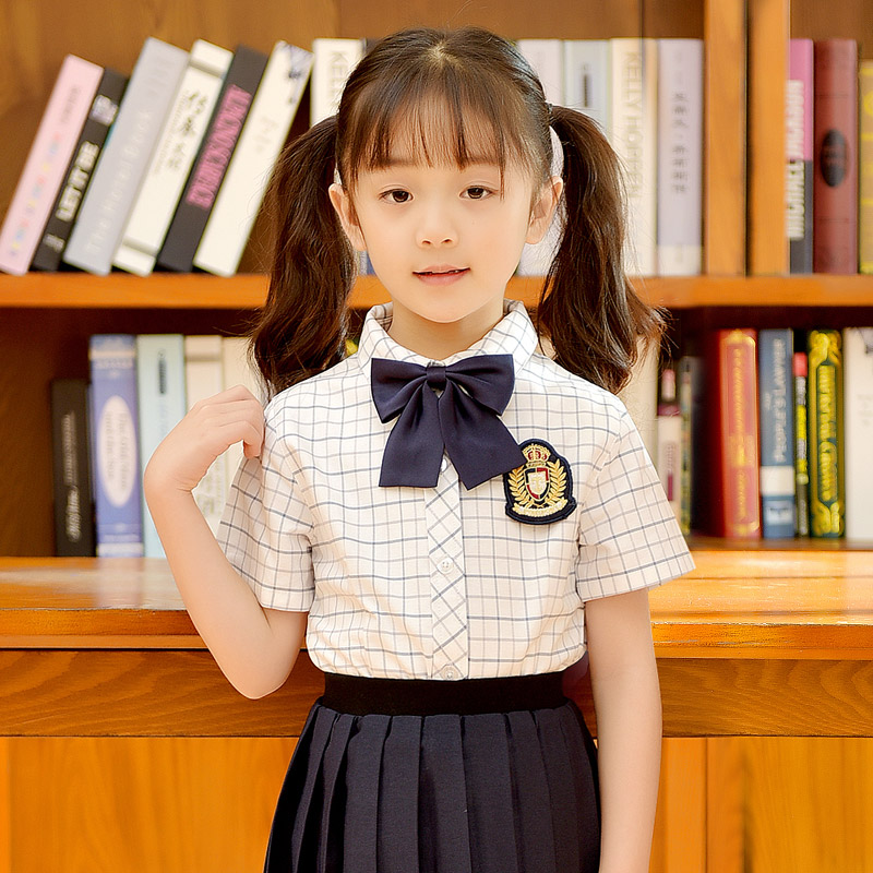 女童装夏季格子衬衫小学生校服班服套装英伦学院风幼儿园园服|msdalam kategori Kanak-kanak/Bayi/Keluarga dipasang, shirt - dari Buy2taobao.com untuk memberikan perkhidmatan ejen Taobao profesional membeli