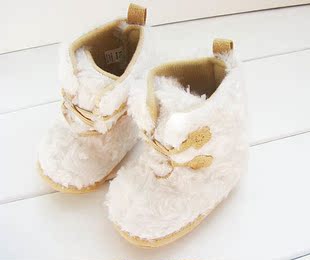  欧美潮宝冬季童鞋 圣诞新品 圈子毛婴儿学步鞋步前鞋宝宝靴子童鞋