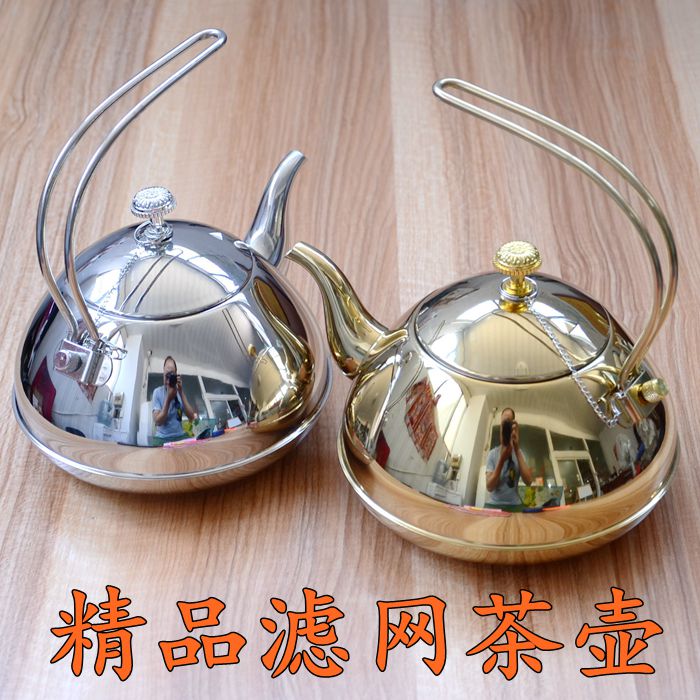 促销不锈钢平底茶壶泡茶壶茶具小水壶玲珑壶茶叶壶饭店水壶餐厅壶|ruв категории посуда, чайный сервиз, чайник - от Buy2taobao.com для оказания профессиональной услуги покупки агента Taobao