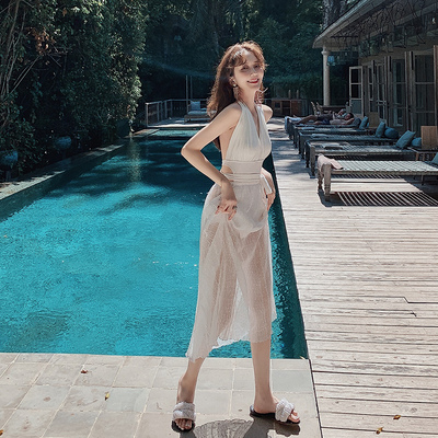 温泉泳衣女性感遮肚显瘦仙女范保守游泳衣les泳装ins网红2019新款