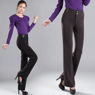  春秋季西装裤 新款修身显瘦直筒女裤 中年大码女长裤 超垂正装裤