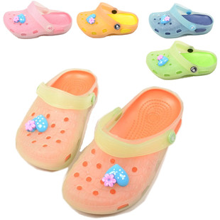  新款 女童洞洞鞋儿童花园鞋果冻鞋夏季包头高弹软儿童凉拖鞋